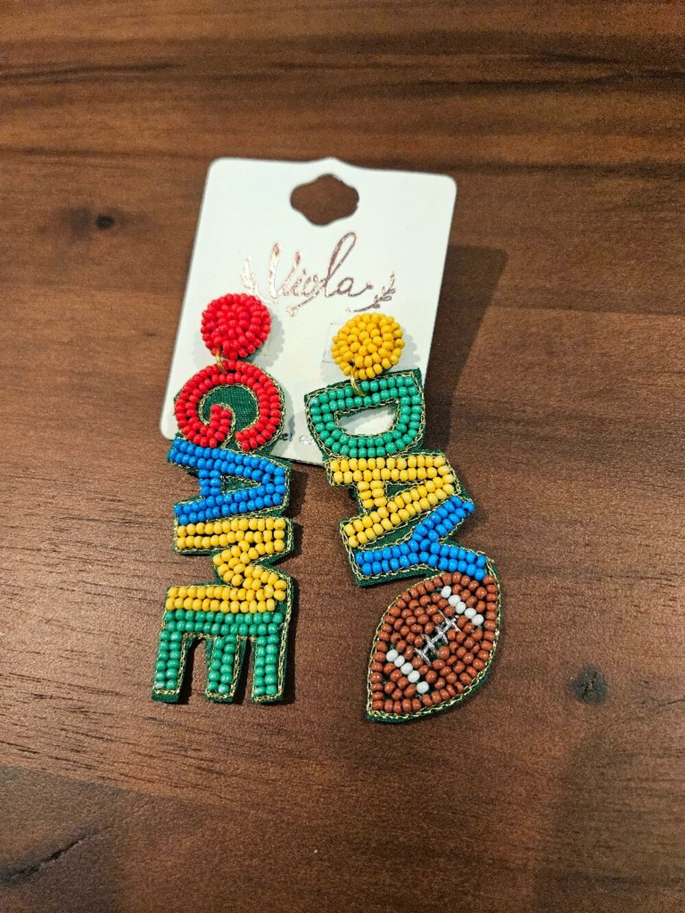 GAME DAY Football Beaded Earrings Boutique